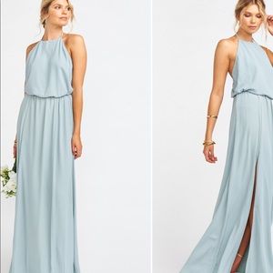HEATHER HALTER DRESS MEDIUM- MUMU